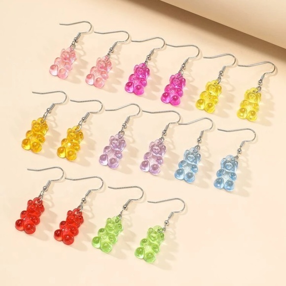 $15 for 3 pairs Transparent gummy bear earrings handmade new - Picture 3 of 4